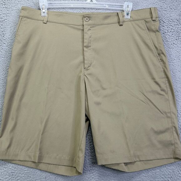 Nike Golf Shorts Mens 40 Dri-Fit Tan Tour Performance Flat Front Stretch Pocket
